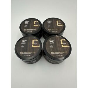 (4) Every Man Jack Hair Clay Matte Finish Strong Hold 3.4 Oz DISCONTINUED